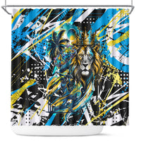 Saint Lucia Kings Cricket Shower Curtain Born To Lead Caribbean Cricket Graffiti Splash Art