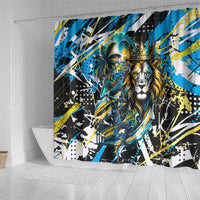 Saint Lucia Kings Cricket Shower Curtain Born To Lead Caribbean Cricket Graffiti Splash Art