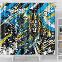 Saint Lucia Kings Cricket Shower Curtain Born To Lead Caribbean Cricket Graffiti Splash Art