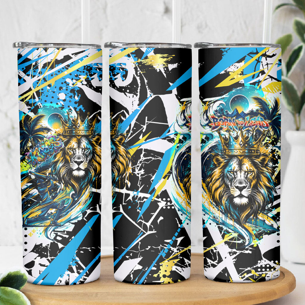 Saint Lucia Kings Cricket Skinny Tumbler Born To Lead Caribbean Cricket Graffiti Splash Art