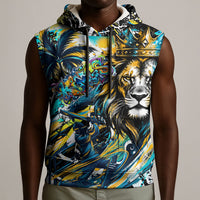 Saint Lucia Kings Cricket Sleeveless Hoodie Born To Lead Caribbean Cricket Graffiti Splash Art
