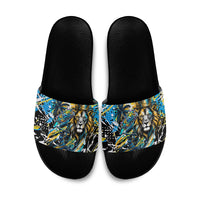 Saint Lucia Kings Cricket Slide Sandals Born To Lead Caribbean Cricket Graffiti Splash Art