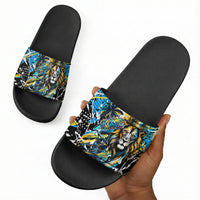 Saint Lucia Kings Cricket Slide Sandals Born To Lead Caribbean Cricket Graffiti Splash Art