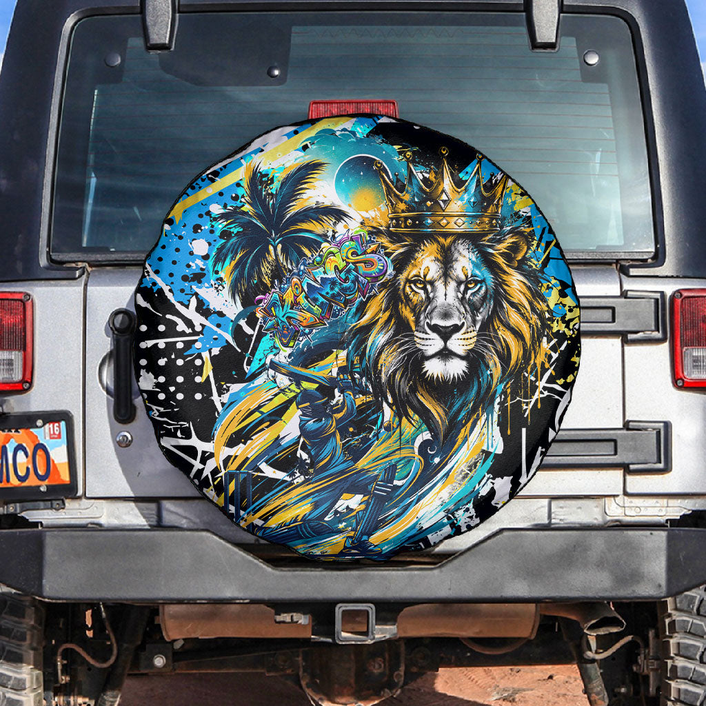 Saint Lucia Kings Cricket Spare Tire Cover Born To Lead Caribbean Cricket Graffiti Splash Art