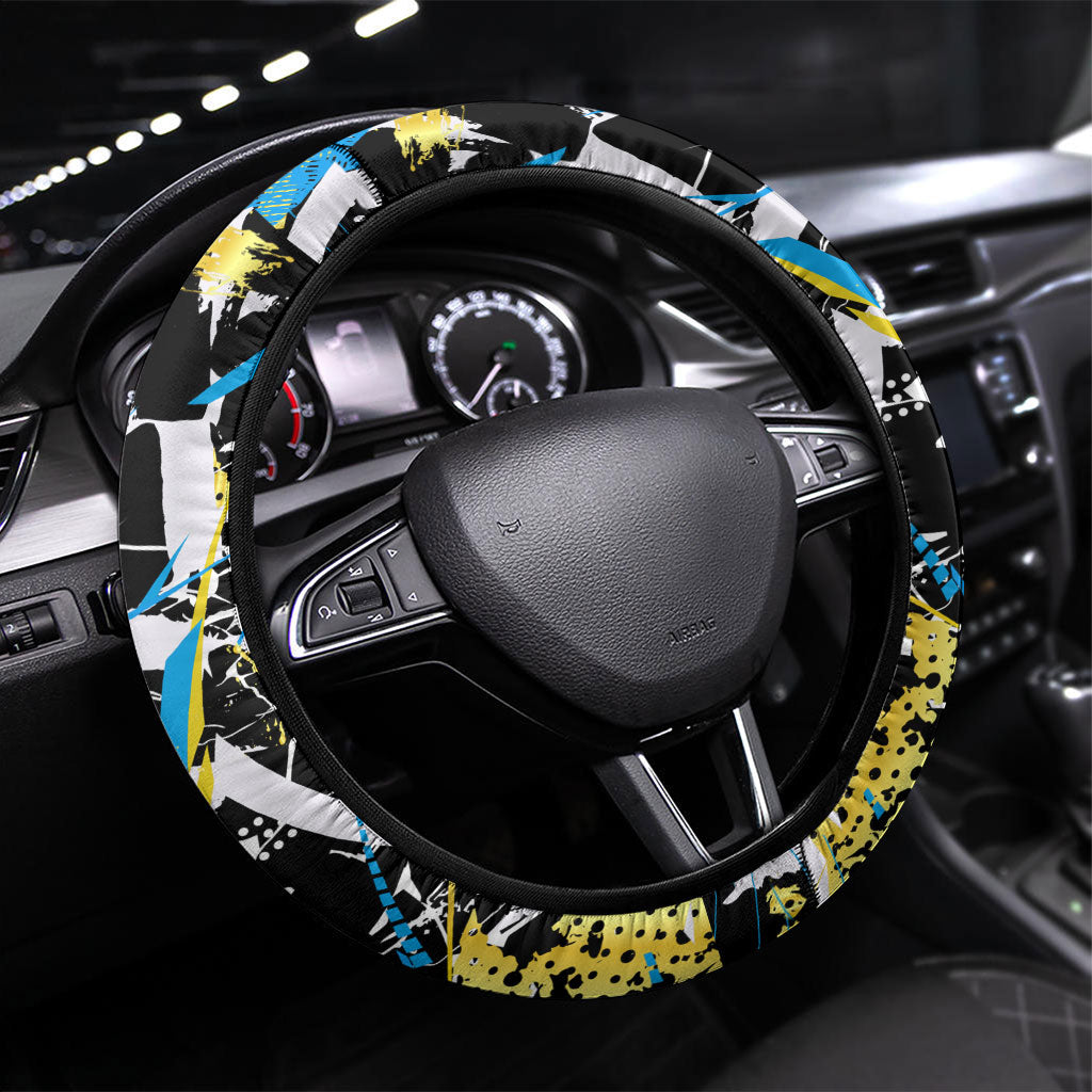 Saint Lucia Kings Cricket Steering Wheel Cover Born To Lead Caribbean Cricket Graffiti Splash Art
