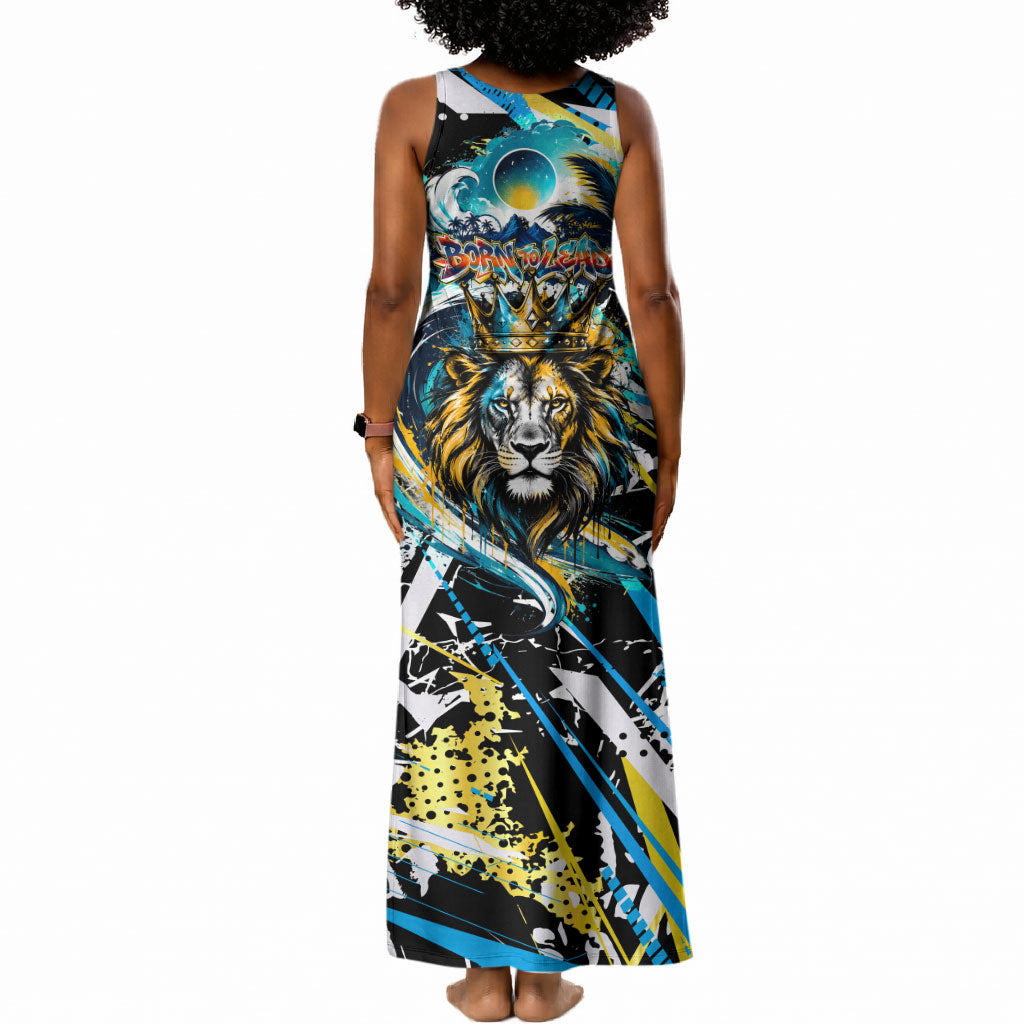 Saint Lucia Kings Cricket Tank Maxi Dress Born To Lead Caribbean Cricket Graffiti Splash Art