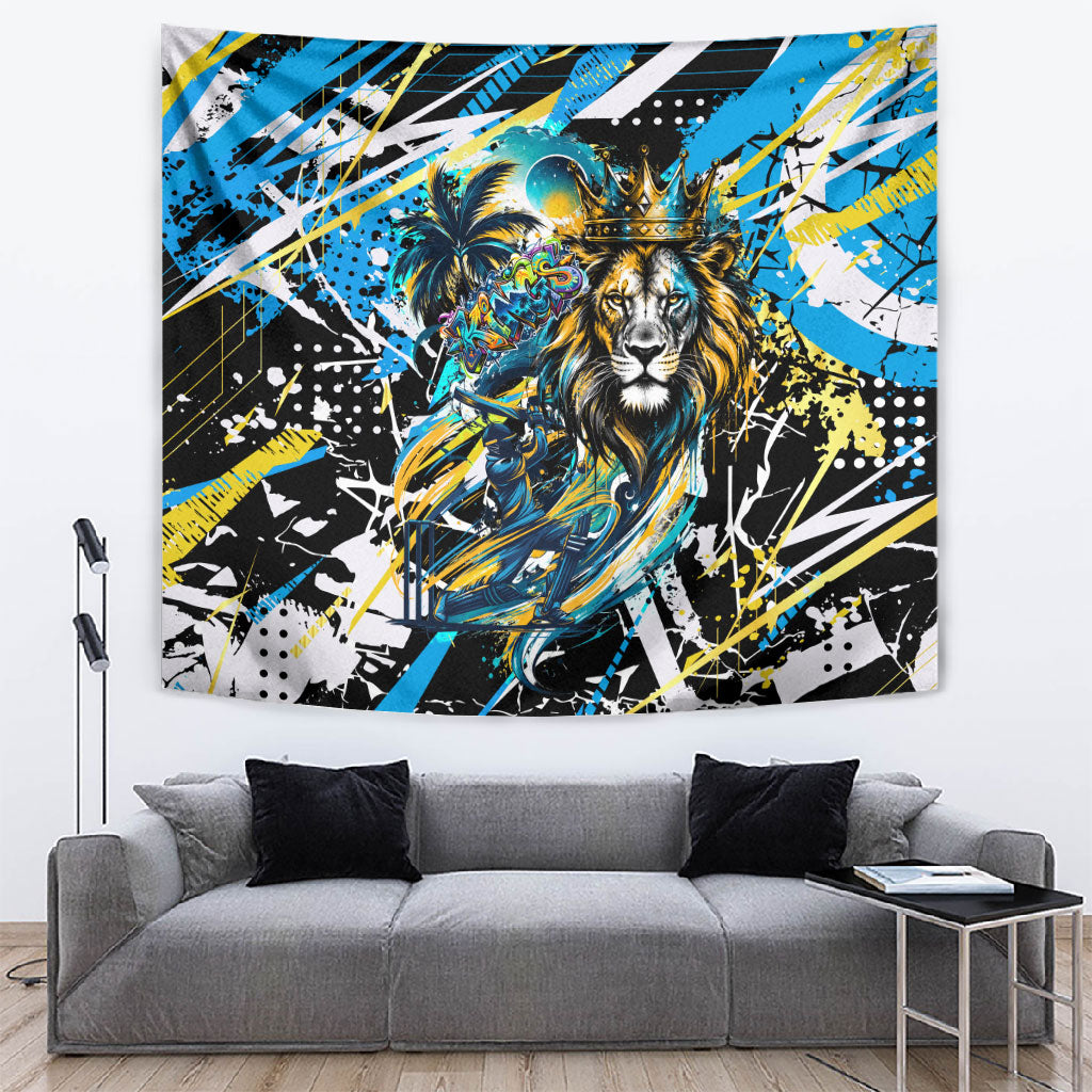 Saint Lucia Kings Cricket Tapestry Born To Lead Caribbean Cricket Graffiti Splash Art