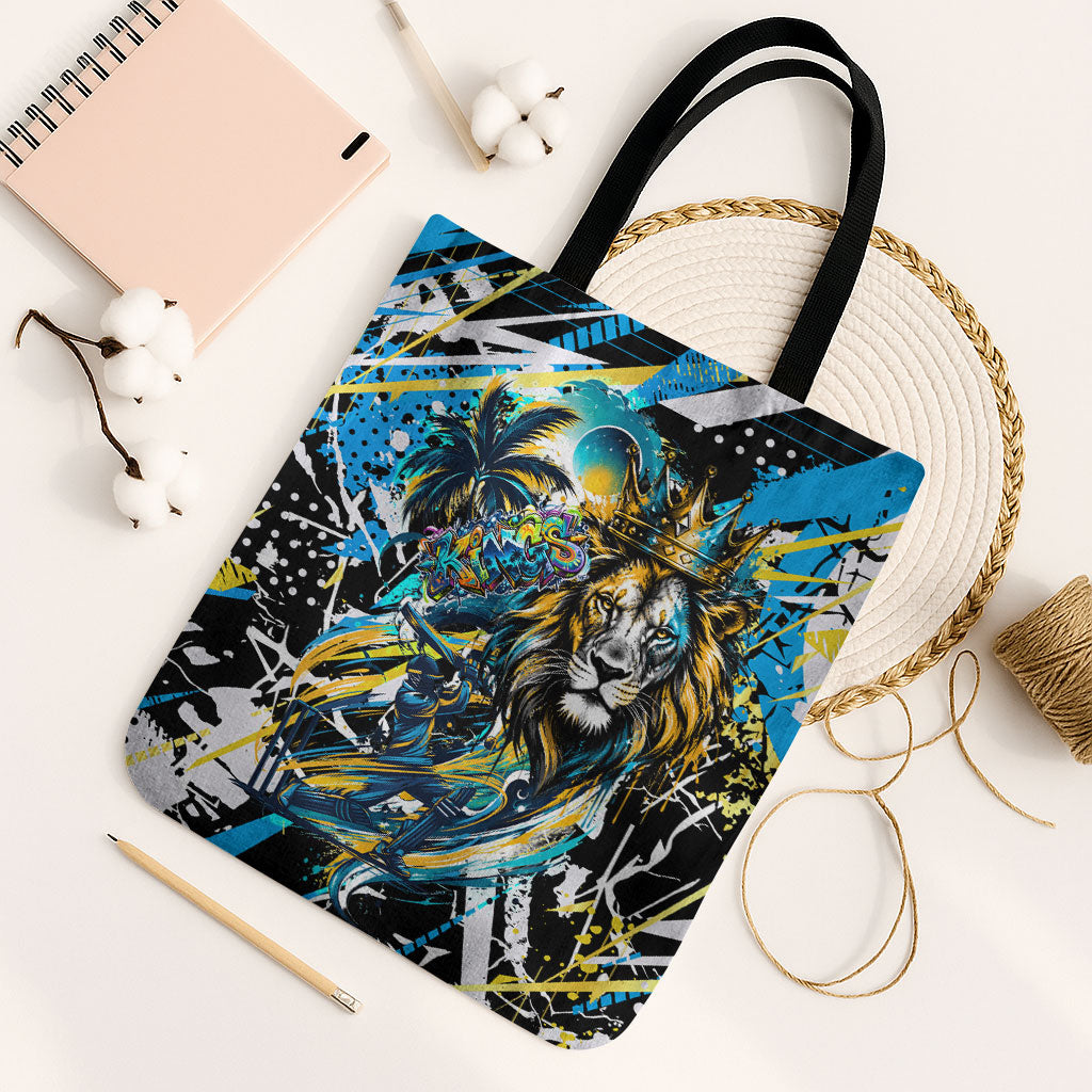 Saint Lucia Kings Cricket Tote Bag Born To Lead Caribbean Cricket Graffiti Splash Art