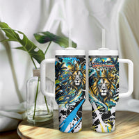 Saint Lucia Kings Cricket Tumbler With Handle Born To Lead Caribbean Cricket Graffiti Splash Art