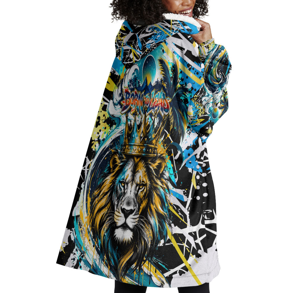 Saint Lucia Kings Cricket Wearable Blanket Hoodie Born To Lead Caribbean Cricket Graffiti Splash Art