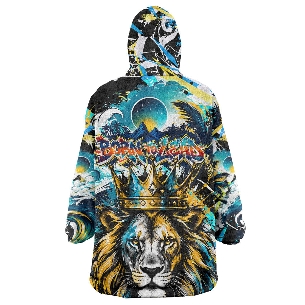Saint Lucia Kings Cricket Wearable Blanket Hoodie Born To Lead Caribbean Cricket Graffiti Splash Art