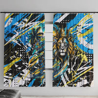 Saint Lucia Kings Cricket Window Curtain Born To Lead Caribbean Cricket Graffiti Splash Art
