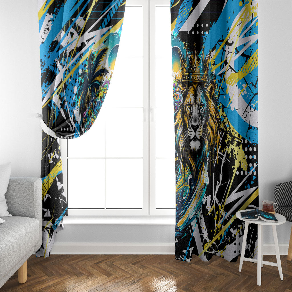 Saint Lucia Kings Cricket Window Curtain Born To Lead Caribbean Cricket Graffiti Splash Art