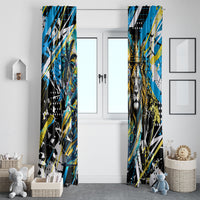 Saint Lucia Kings Cricket Window Curtain Born To Lead Caribbean Cricket Graffiti Splash Art