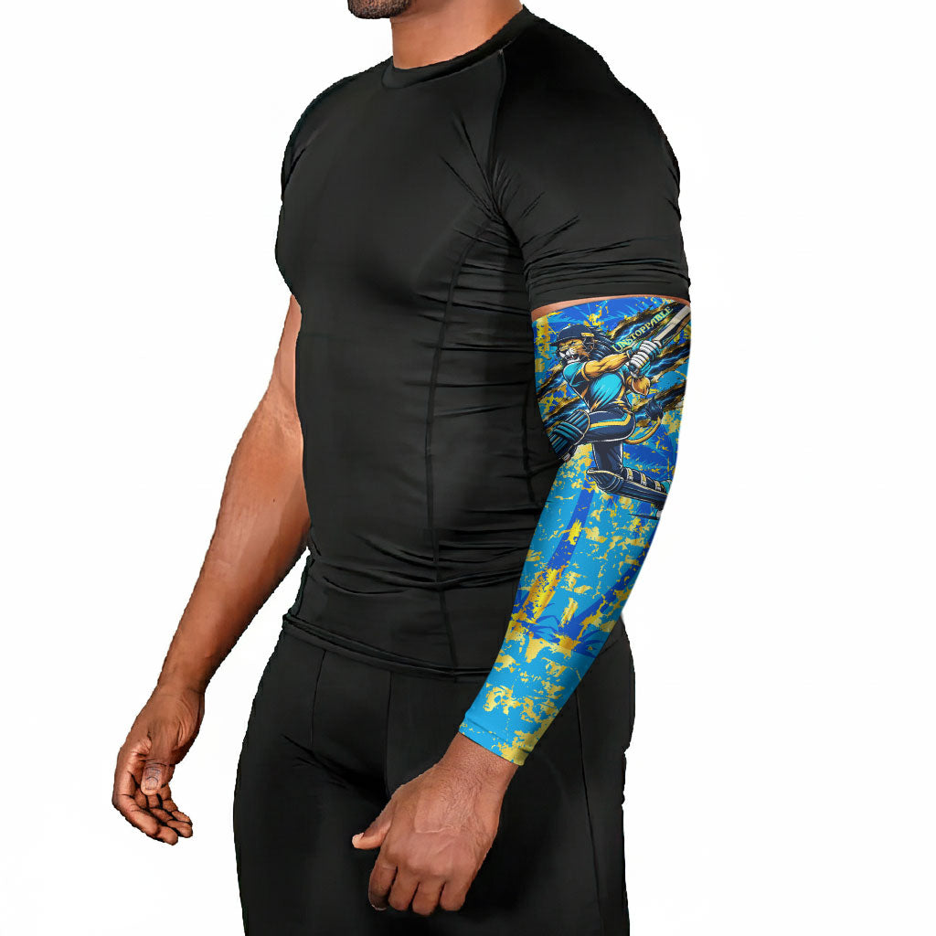 Saint Lucia Cricket Arm Sleeves Kings Lion Unstoppable Mascot Art