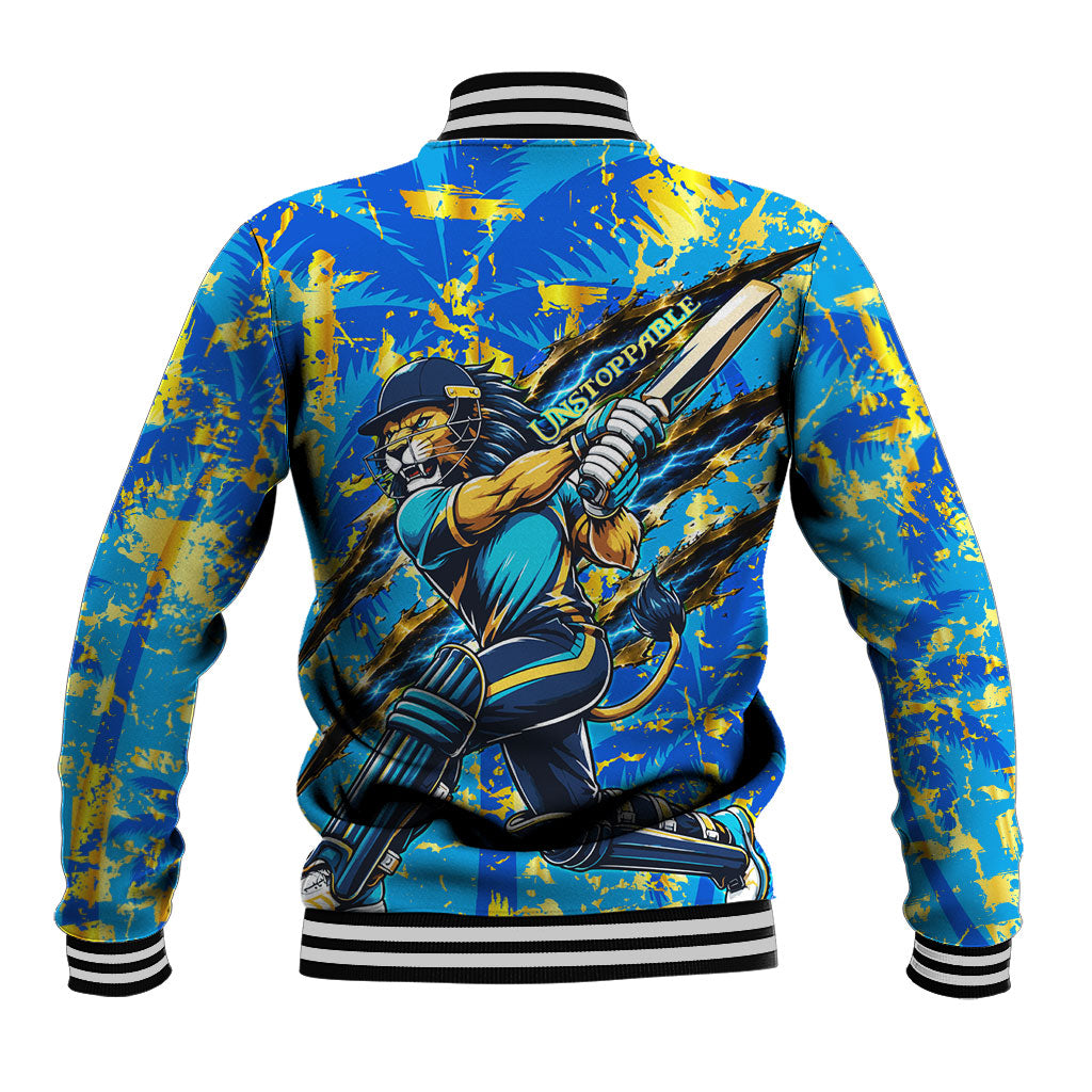 Saint Lucia Cricket Baseball Jacket Kings Lion Unstoppable Mascot Art