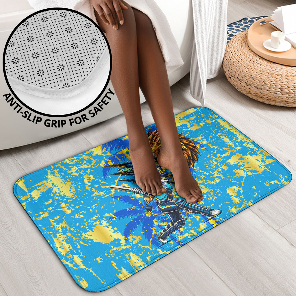 Saint Lucia Cricket Bathroom Set Kings Lion Unstoppable Mascot Art