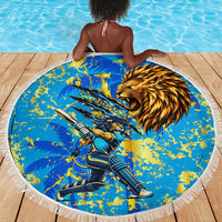 Saint Lucia Cricket Beach Blanket Kings Lion Unstoppable Mascot Art