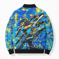 Saint Lucia Cricket Bomber Puffer Jacket Kings Lion Unstoppable Mascot Art