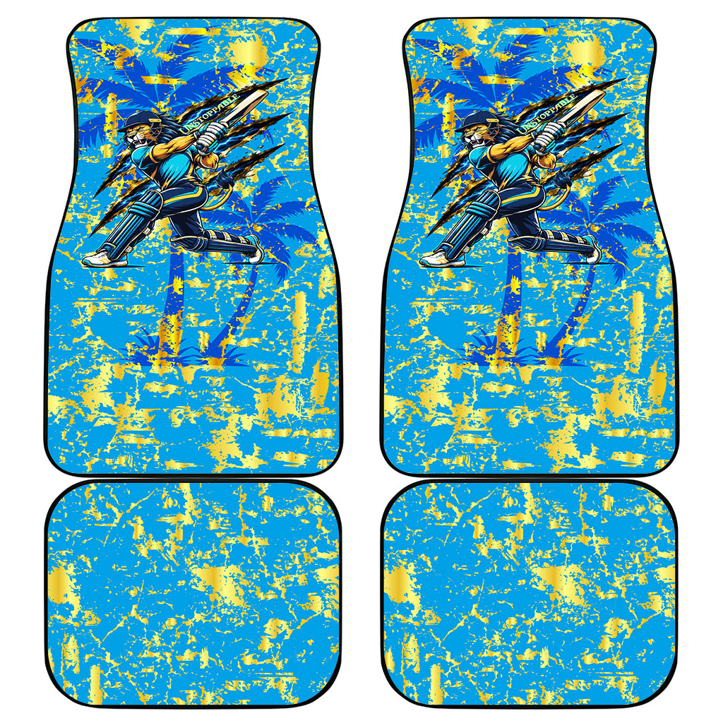 Saint Lucia Cricket Car Mats Kings Lion Unstoppable Mascot Art