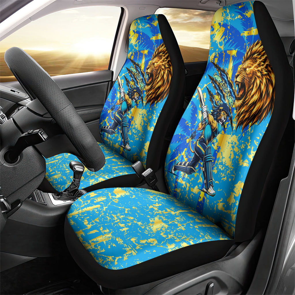 Saint Lucia Cricket Car Seat Cover Kings Lion Unstoppable Mascot Art
