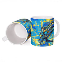Saint Lucia Cricket Ceramic Mug Kings Lion Unstoppable Mascot Art