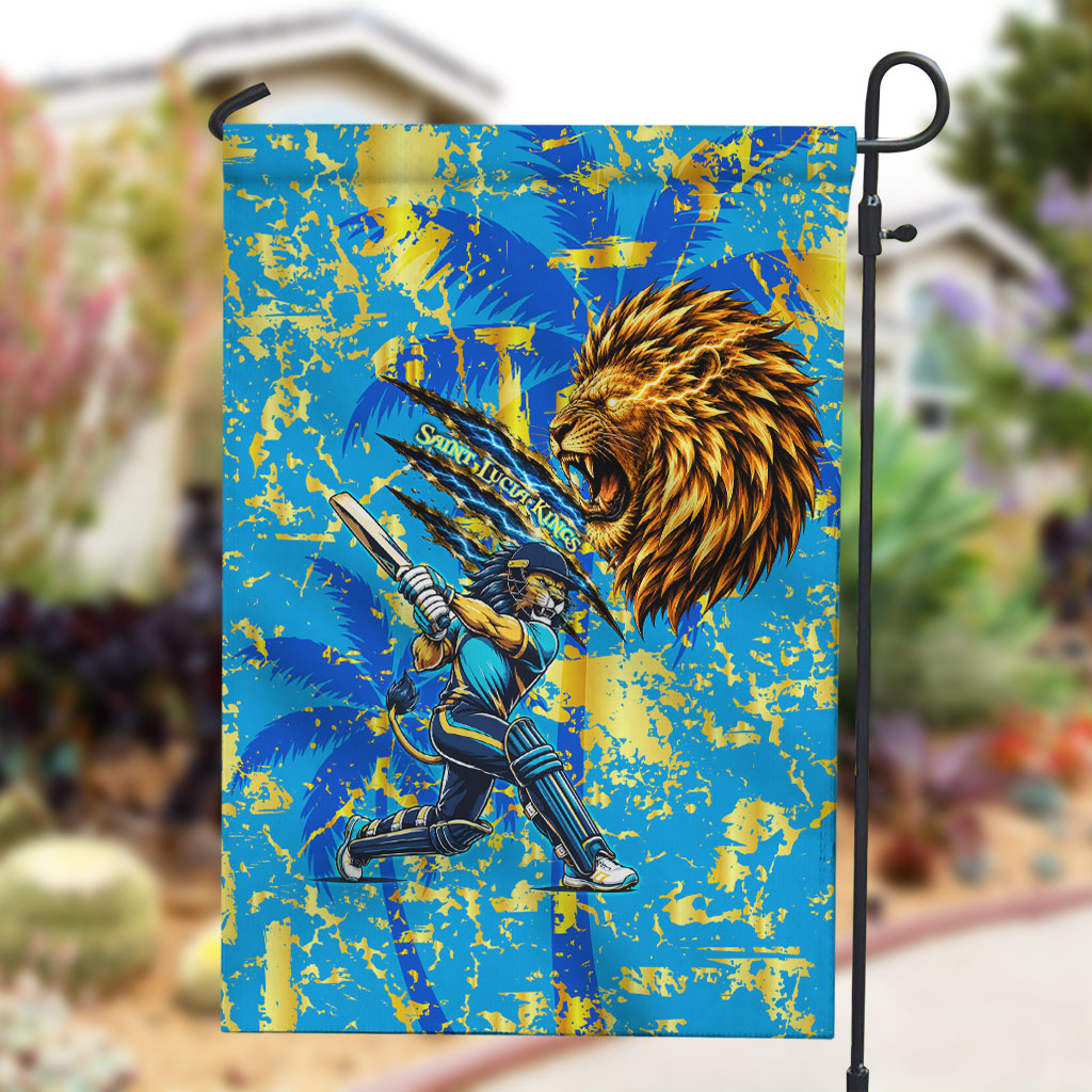 Saint Lucia Cricket Garden Flag Kings Lion Unstoppable Mascot Art