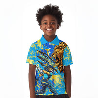 Saint Lucia Cricket Kid Polo Shirt Kings Lion Unstoppable Mascot Art
