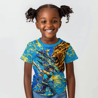 Saint Lucia Cricket Kid T shirt Kings Lion Unstoppable Mascot Art