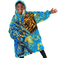 Saint Lucia Cricket Kid Wearable Blanket Hoodie Kings Lion Unstoppable Mascot Art