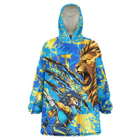 Saint Lucia Cricket Kid Wearable Blanket Hoodie Kings Lion Unstoppable Mascot Art
