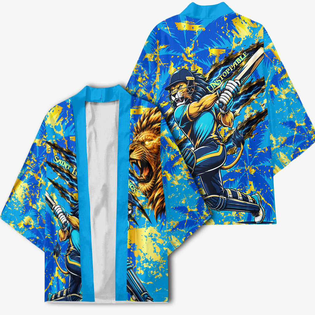 Saint Lucia Cricket Kimono Kings Lion Unstoppable Mascot Art