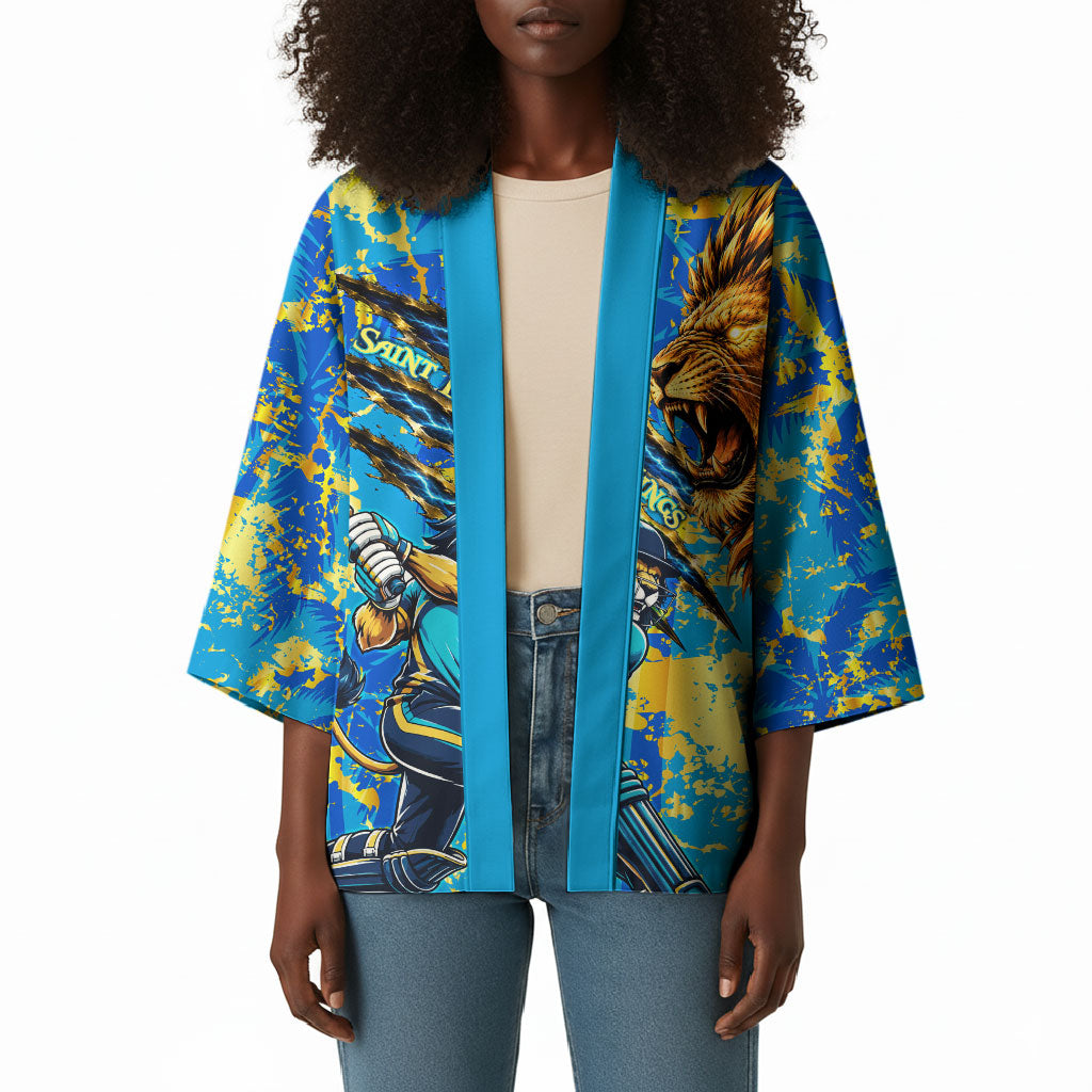 Saint Lucia Cricket Kimono Kings Lion Unstoppable Mascot Art