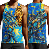 Saint Lucia Cricket Men Tank Top Kings Lion Unstoppable Mascot Art