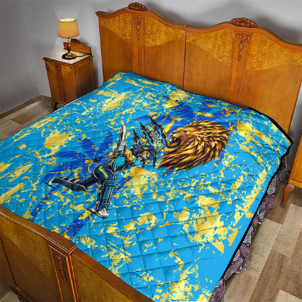 Saint Lucia Cricket Quilt Kings Lion Unstoppable Mascot Art