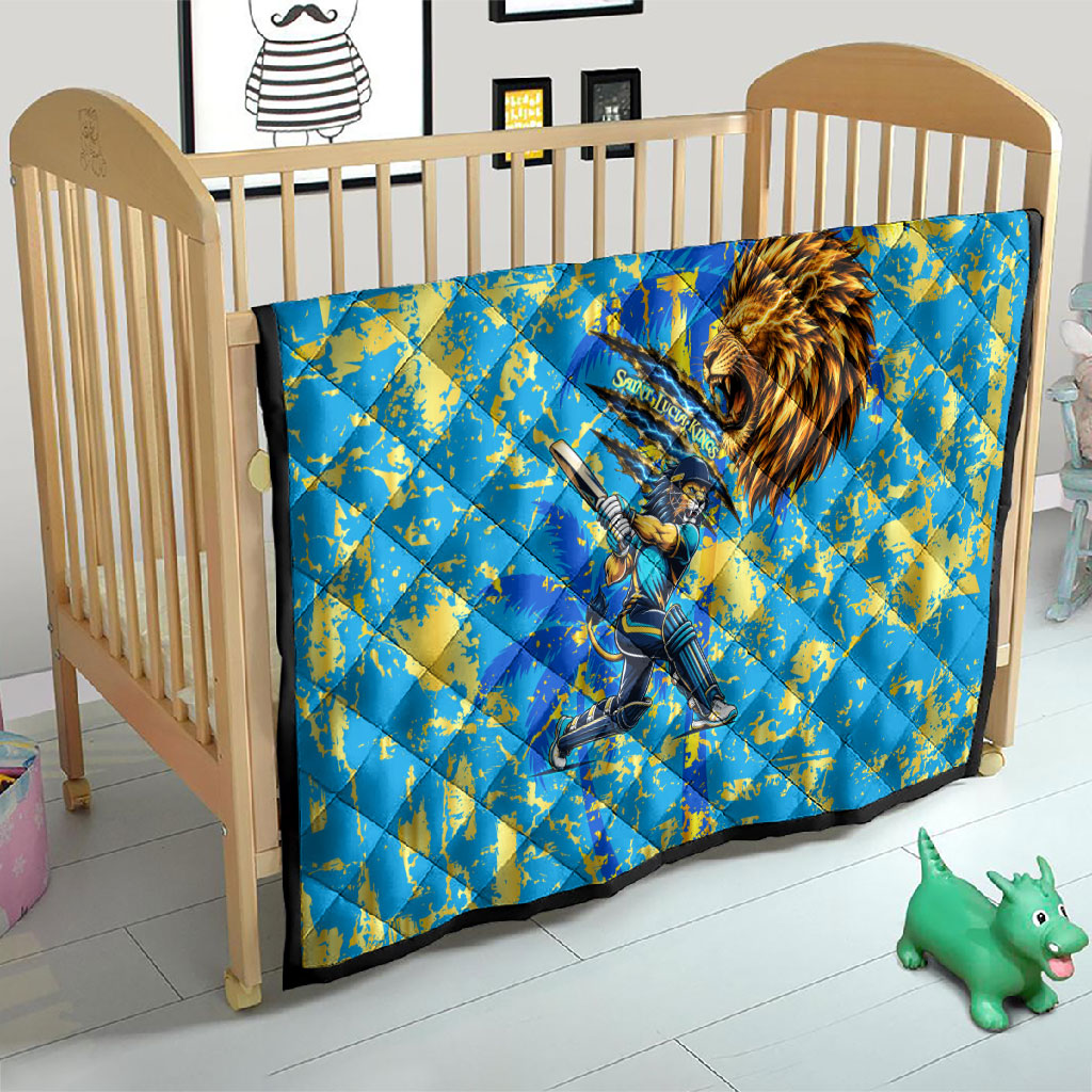 Saint Lucia Cricket Quilt Kings Lion Unstoppable Mascot Art