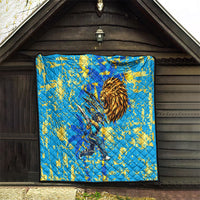 Saint Lucia Cricket Quilt Kings Lion Unstoppable Mascot Art