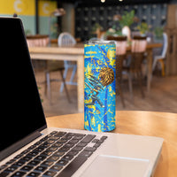 Saint Lucia Cricket Skinny Tumbler Kings Lion Unstoppable Mascot Art