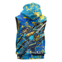 Saint Lucia Cricket Sleeveless Hoodie Kings Lion Unstoppable Mascot Art