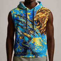 Saint Lucia Cricket Sleeveless Hoodie Kings Lion Unstoppable Mascot Art