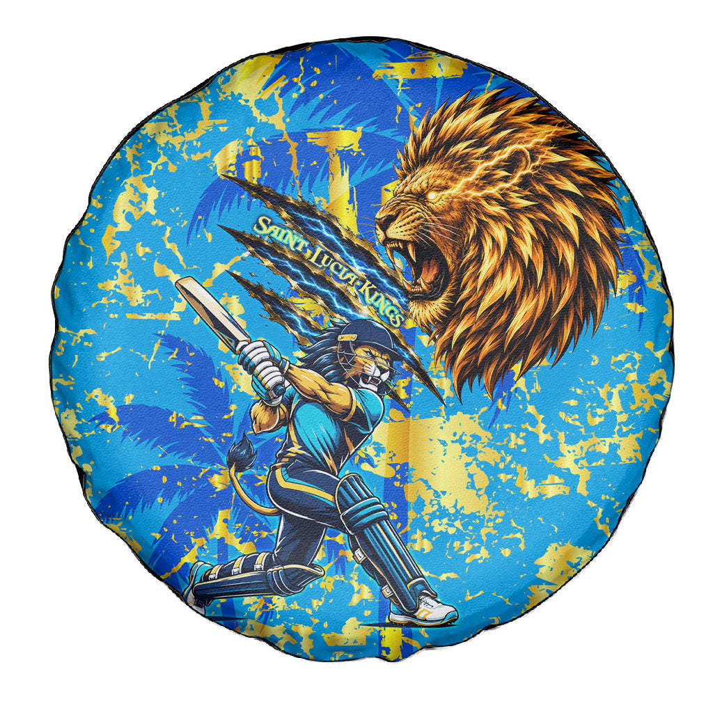 Saint Lucia Cricket Spare Tire Cover Kings Lion Unstoppable Mascot Art