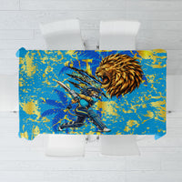 Saint Lucia Cricket Tablecloth Kings Lion Unstoppable Mascot Art