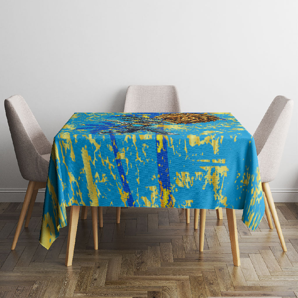 Saint Lucia Cricket Tablecloth Kings Lion Unstoppable Mascot Art