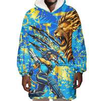 Saint Lucia Cricket Wearable Blanket Hoodie Kings Lion Unstoppable Mascot Art