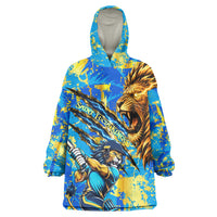 Saint Lucia Cricket Wearable Blanket Hoodie Kings Lion Unstoppable Mascot Art