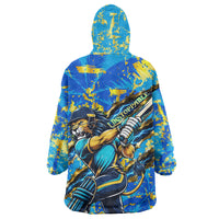 Saint Lucia Cricket Wearable Blanket Hoodie Kings Lion Unstoppable Mascot Art
