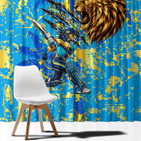 Saint Lucia Cricket Window Curtain Kings Lion Unstoppable Mascot Art