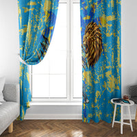 Saint Lucia Cricket Window Curtain Kings Lion Unstoppable Mascot Art