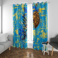 Saint Lucia Cricket Window Curtain Kings Lion Unstoppable Mascot Art