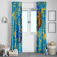 Saint Lucia Cricket Window Curtain Kings Lion Unstoppable Mascot Art
